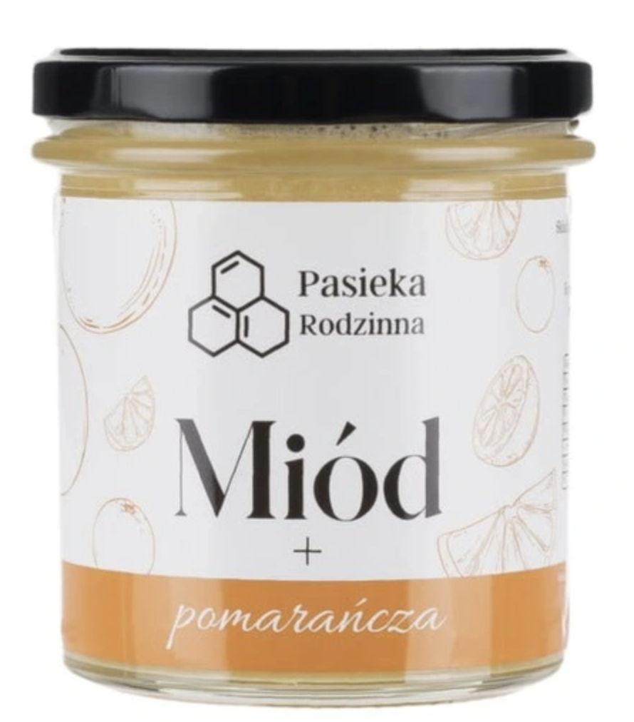 MIÓD KREMOWANY Z POMARAŃCZĄ 410G – NATURALNY POLSKI MIÓD