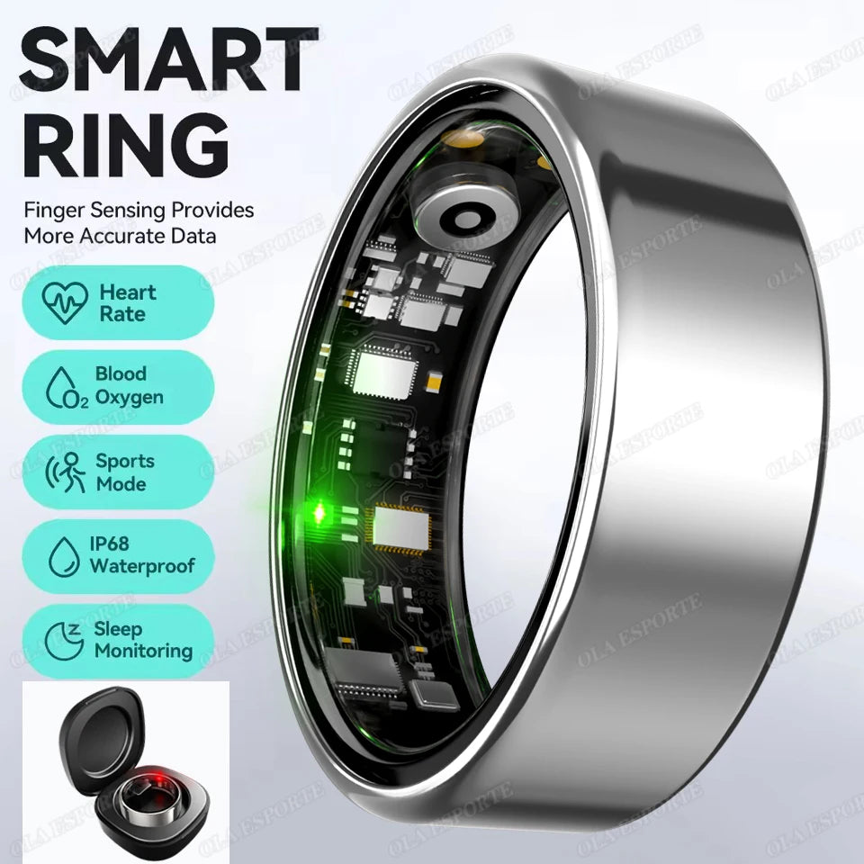 Smartring R09 – Pierścień Smart z Etui | Tętno, SpO2, Temperatura | 5ATM | Android iOS