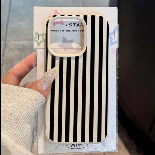 Kolorowe Etui w Paski do iPhone - Minimalistyczna Ochrona | Różne Modele