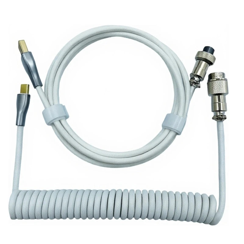 Spiralny Kabel USB-C do Klawiatury Mechanicznej z Złączem Lotniczym Aviator | do 3m