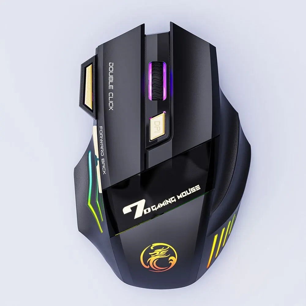 Mysz Bezprzewodowa IMICE GW-X7 Gaming 3200DPI Bluetooth 2.4GHz 7 Klawiszy LED RGB Cicha Ładowalna