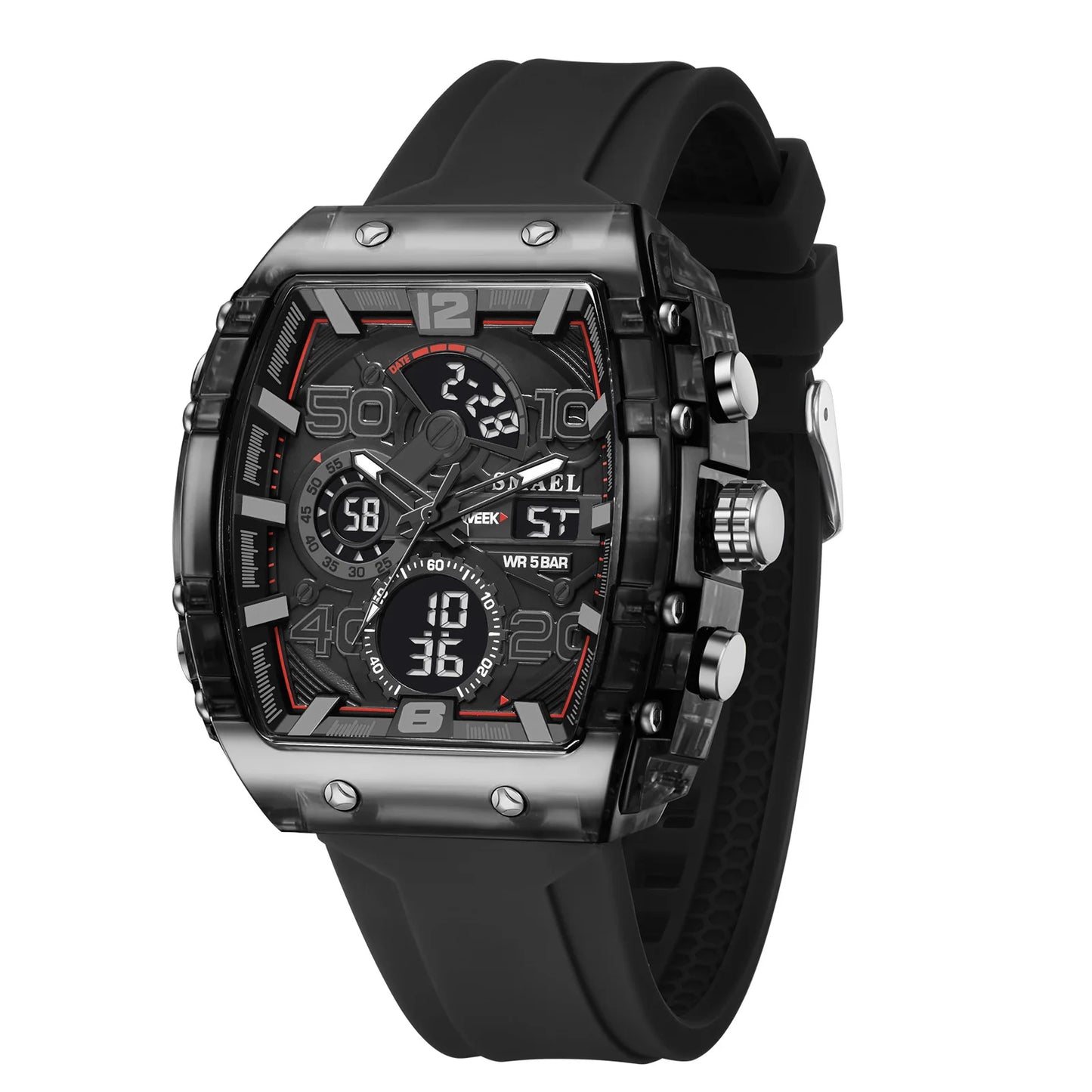 Smartwatch SMAEL 8109 – Dual Display, LED, Wodoszczelny 5ATM, Stoper i Alarm