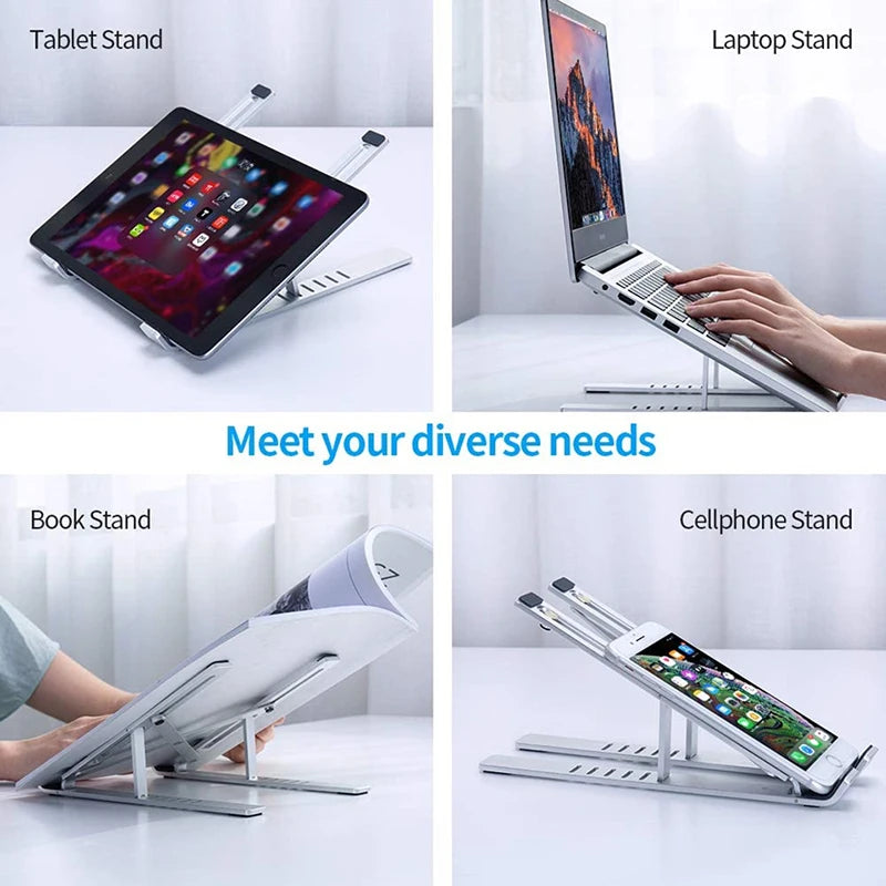 Aluminiowa Składana Podstawka pod Laptopa – Regulowana, Antypoślizgowa
