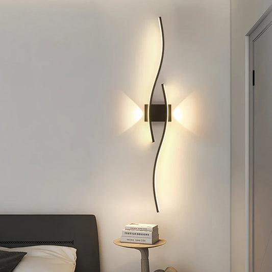 Kinkiet LED Ścienny Aluminiowy 12-18W Salon Sypialnia TV 60-80cm Czarny