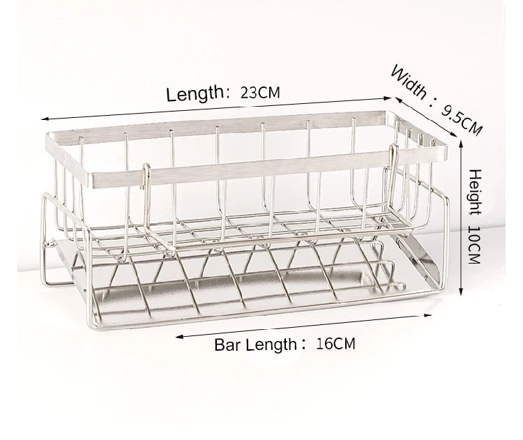 Organizer na gąbkę i akcesoria kuchenne ze stali nierdzewnej – ociekacz na zlew 23x10,5x9cm