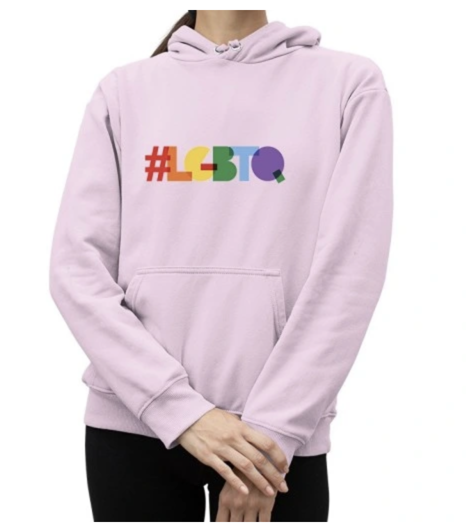 Damska bluza różowa z kapturem LGBT pride tęcza