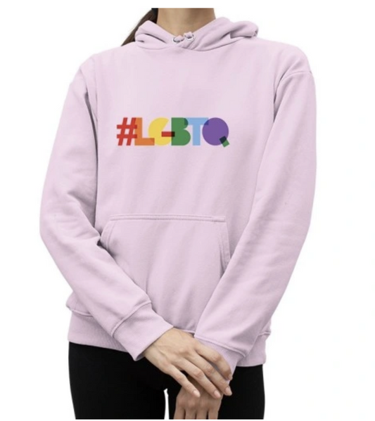 Damska bluza różowa z kapturem LGBT pride tęcza