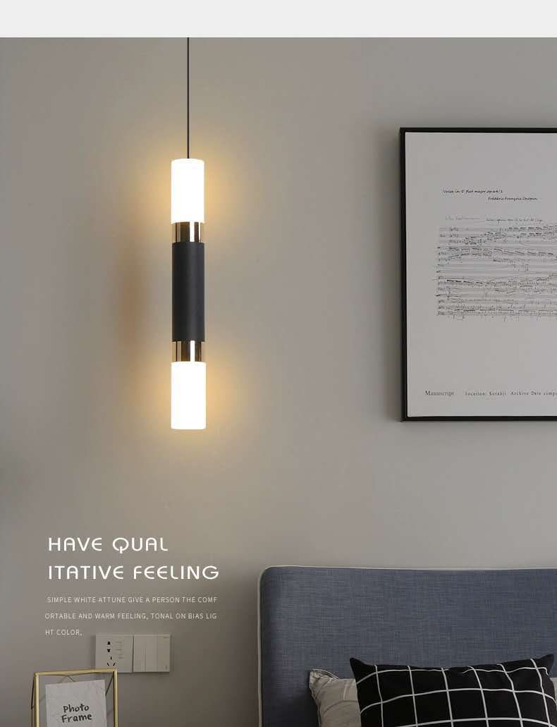 Lampa wisząca LED sufitowa dwukierunkowa 10W | Kuchnia, Salon, Bar | Czarna aluminiowa