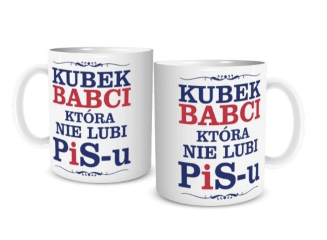Kubek biały ANTY PIS - BABCI która nie lubi PIS-u