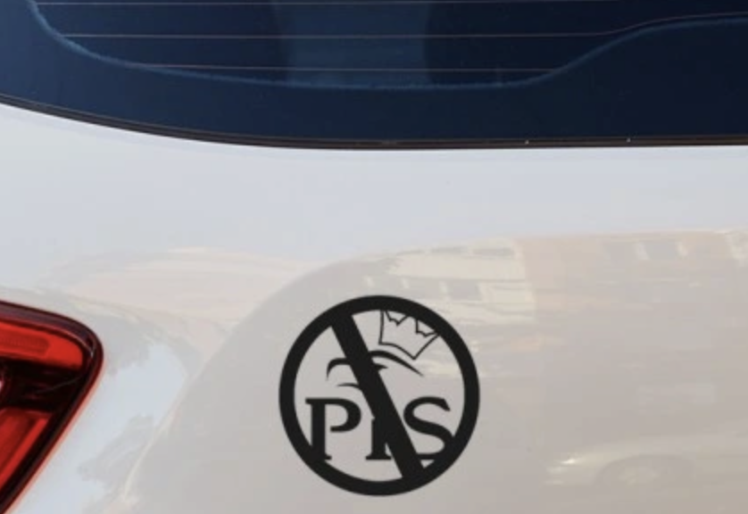 NAKLEJKA NA AUTO ANTY PIS