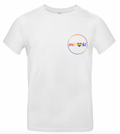 T-shirt / koszulka MIŁOŚĆ LGBT męska – biała