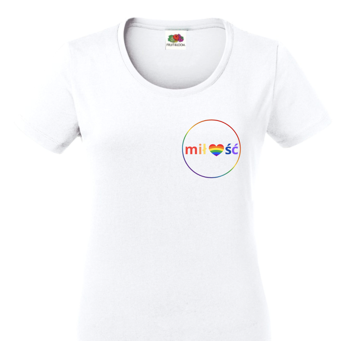 T-shirt / koszulka MIŁOŚĆ LGBT damska – biała