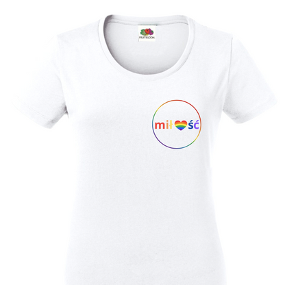 T-shirt / koszulka MIŁOŚĆ LGBT damska – biała