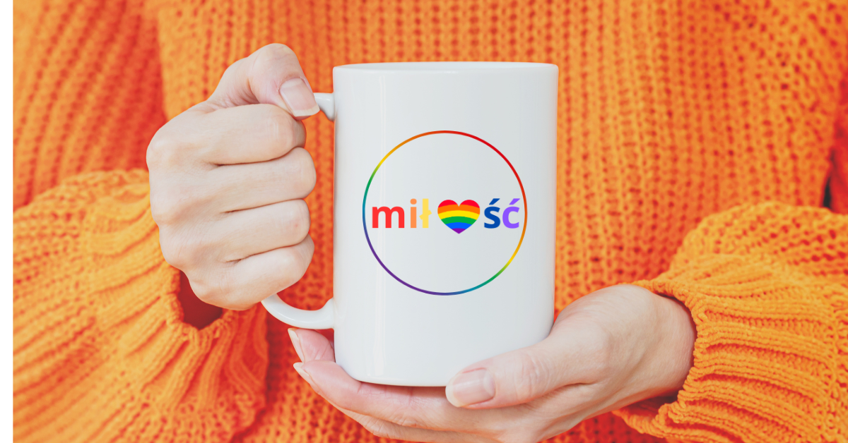 KUBEK biały 330ml MIŁOŚĆ LGBT