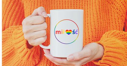 KUBEK biały 330ml MIŁOŚĆ LGBT