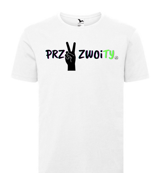 T-shirt / koszulka „PRZYZWOITY"– biała męska