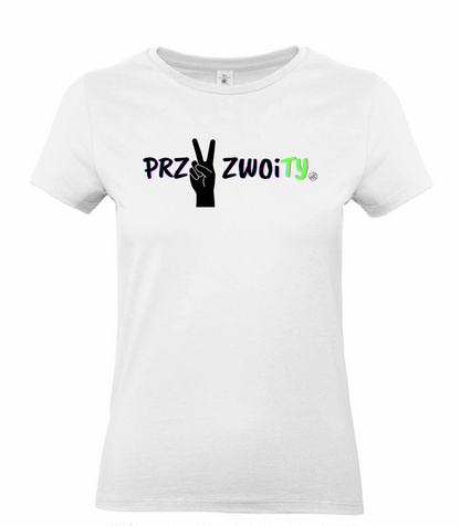 T-shirt / koszulka „PRZYZWOITY"– biała damska