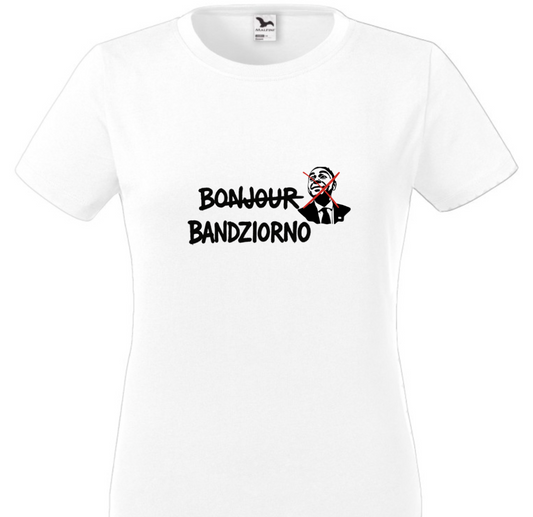 KOSZULKA ANTY NAWROCKI – BONJOUR BANDZIORNO DAMSKA BIAŁA