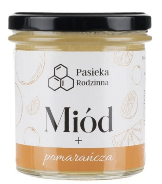 MIÓD KREMOWANY Z POMARAŃCZĄ 410G – NATURALNY POLSKI MIÓD
