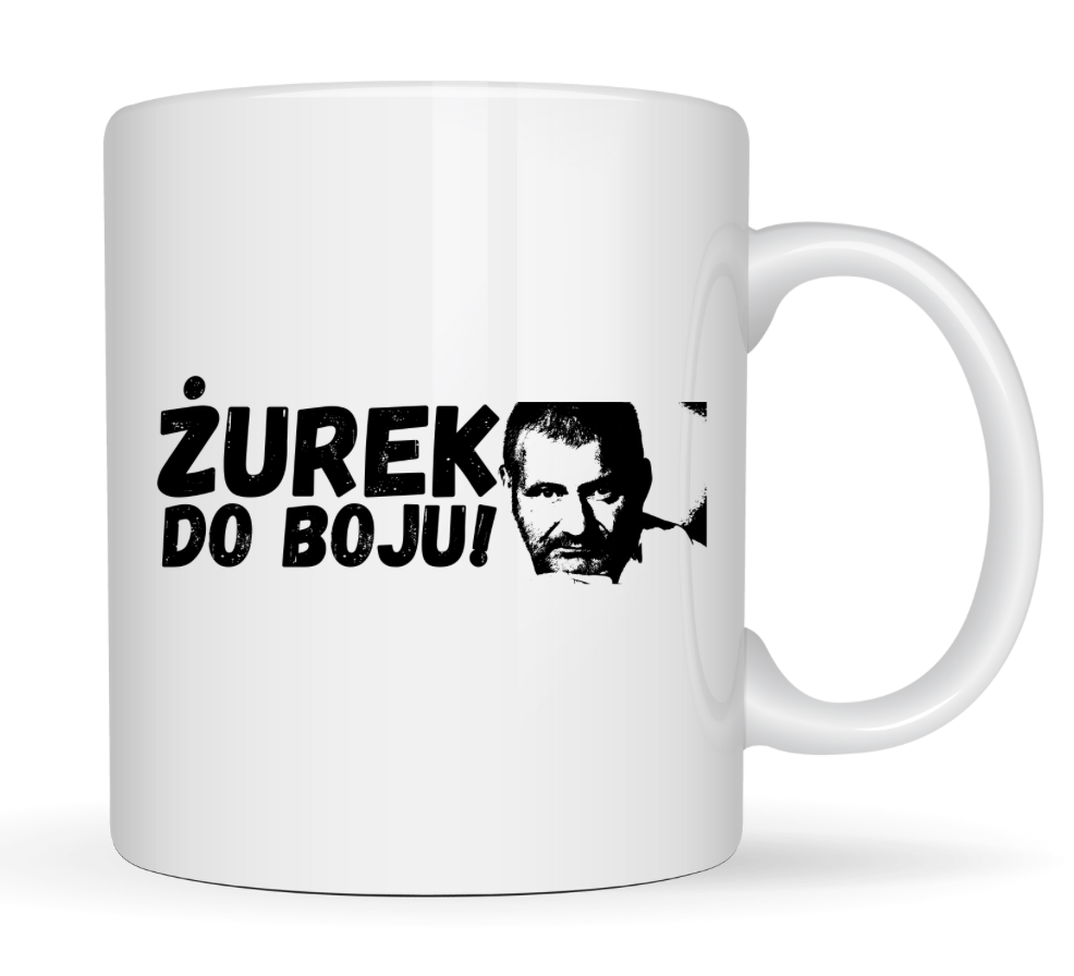 KUBEK BIAŁY Z NADRUKIEM "ŻUREK DO BOJU"!