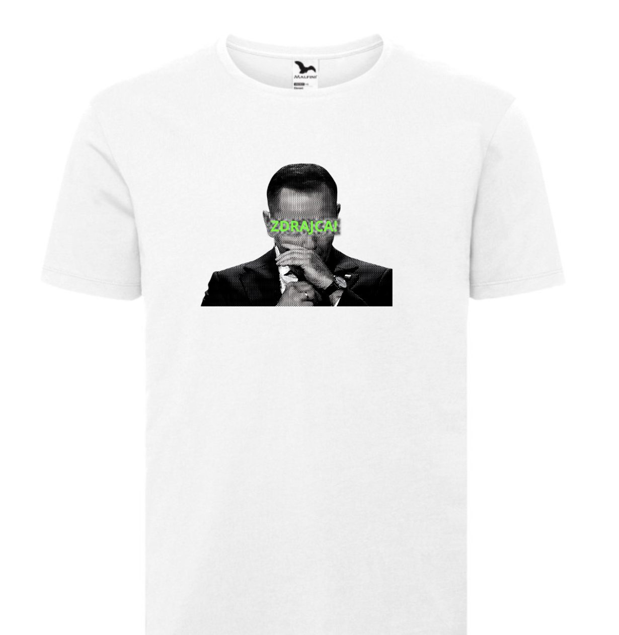Biała koszulka / T-Shirt anty Nawrocki "ZDRAJCA" SAFE – edycja limitowana