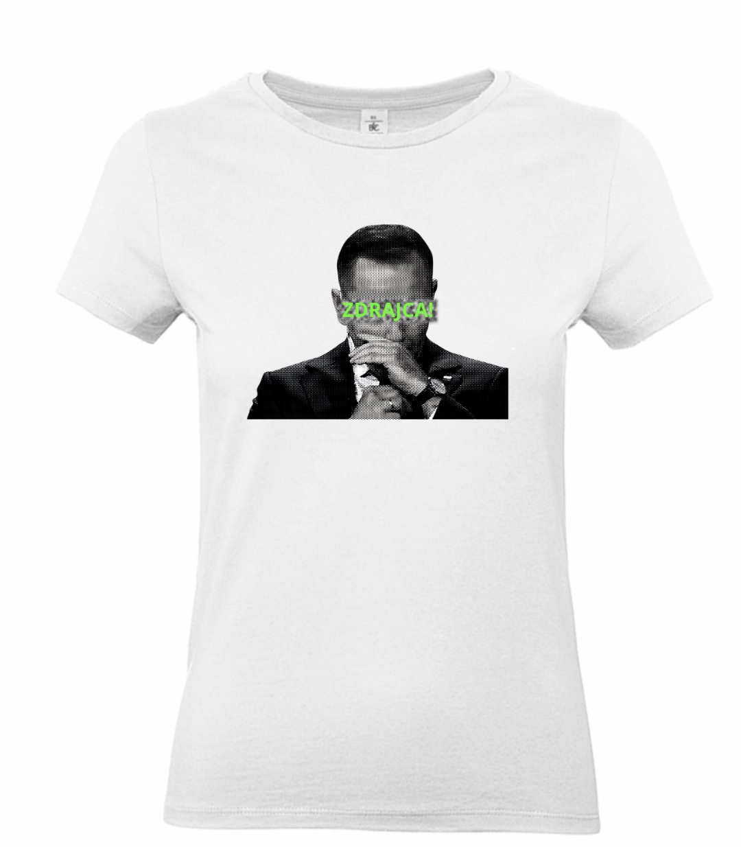 Biała koszulka damska / T-Shirt anty Nawrocki "ZDRAJCA" SAFE – edycja limitowana