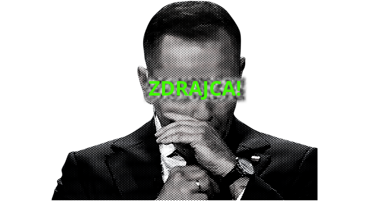 Biała koszulka damska / T-Shirt anty Nawrocki "ZDRAJCA" SAFE – edycja limitowana