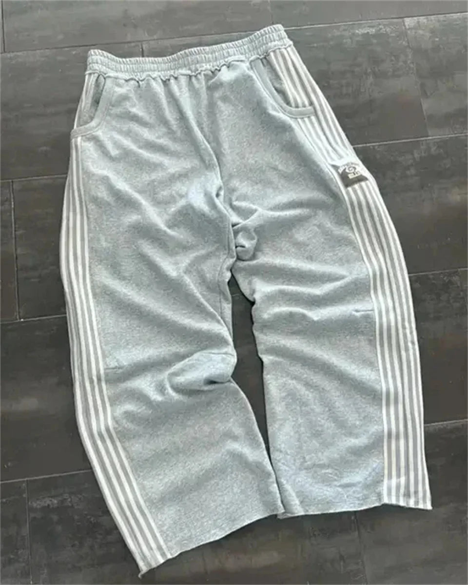 Spodnie Dresowe w Paski Unisex Jogging – Luźne Harajuku HipHop Streetwear