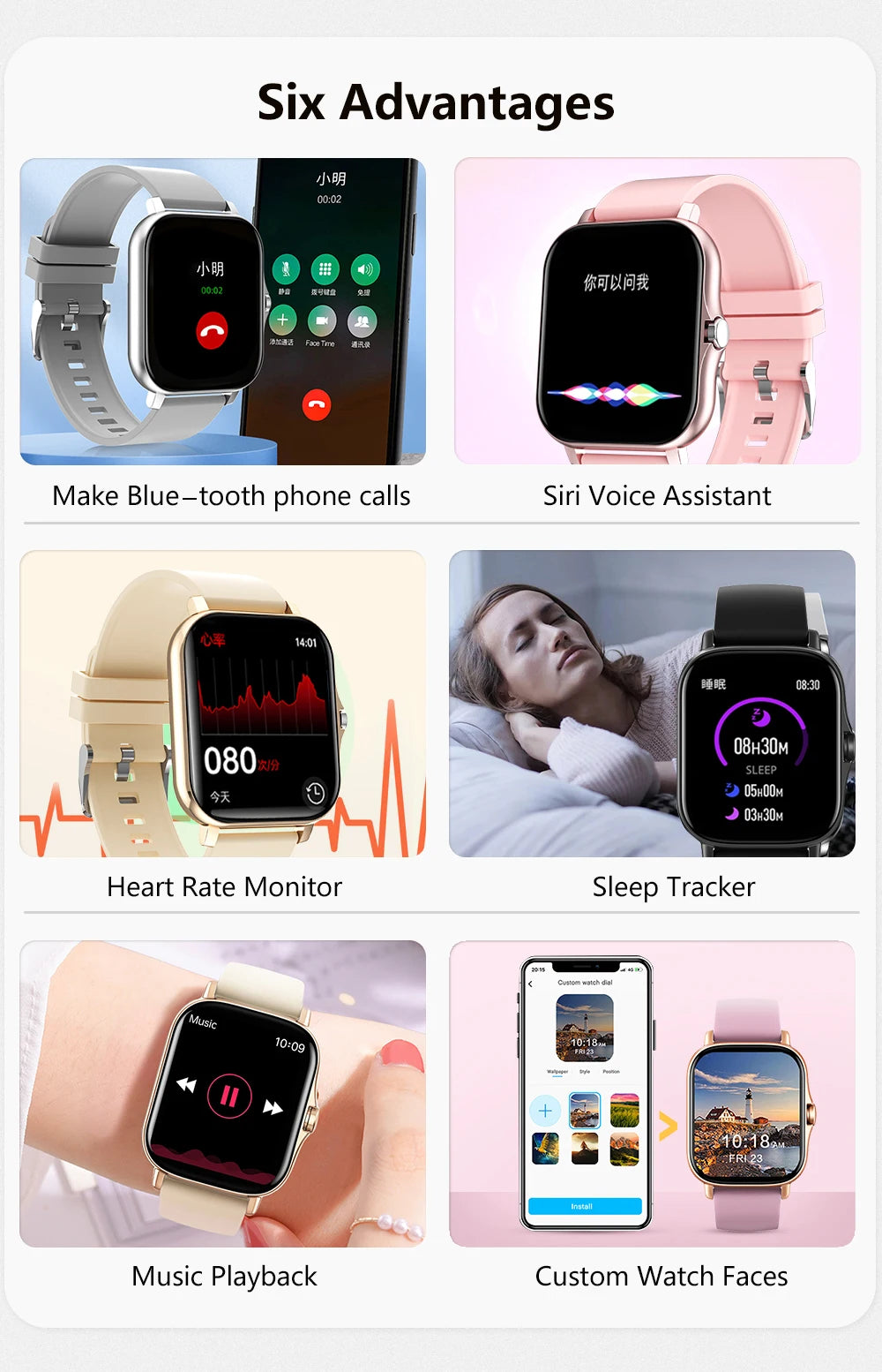 Smartwatch z rozmowami Bluetooth, monitorem zdrowia i GPS – ekran 2,01"