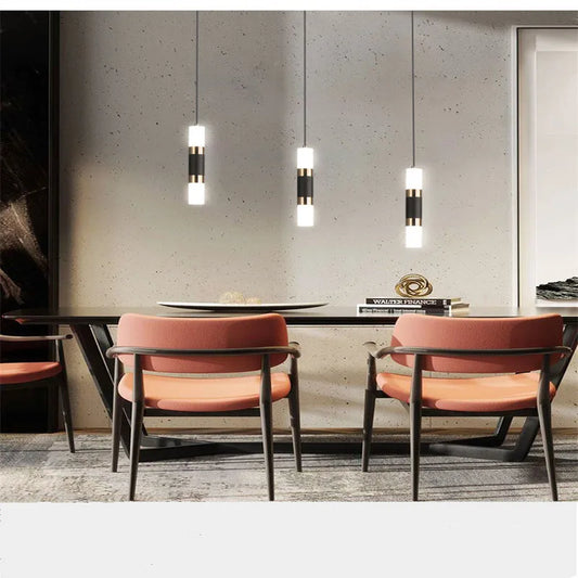 Lampa wisząca LED sufitowa dwukierunkowa 10W | Kuchnia, Salon, Bar | Czarna aluminiowa