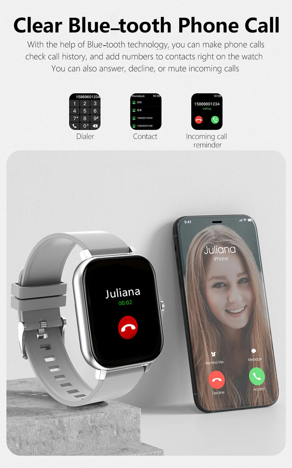 Smartwatch z rozmowami Bluetooth, monitorem zdrowia i GPS – ekran 2,01"