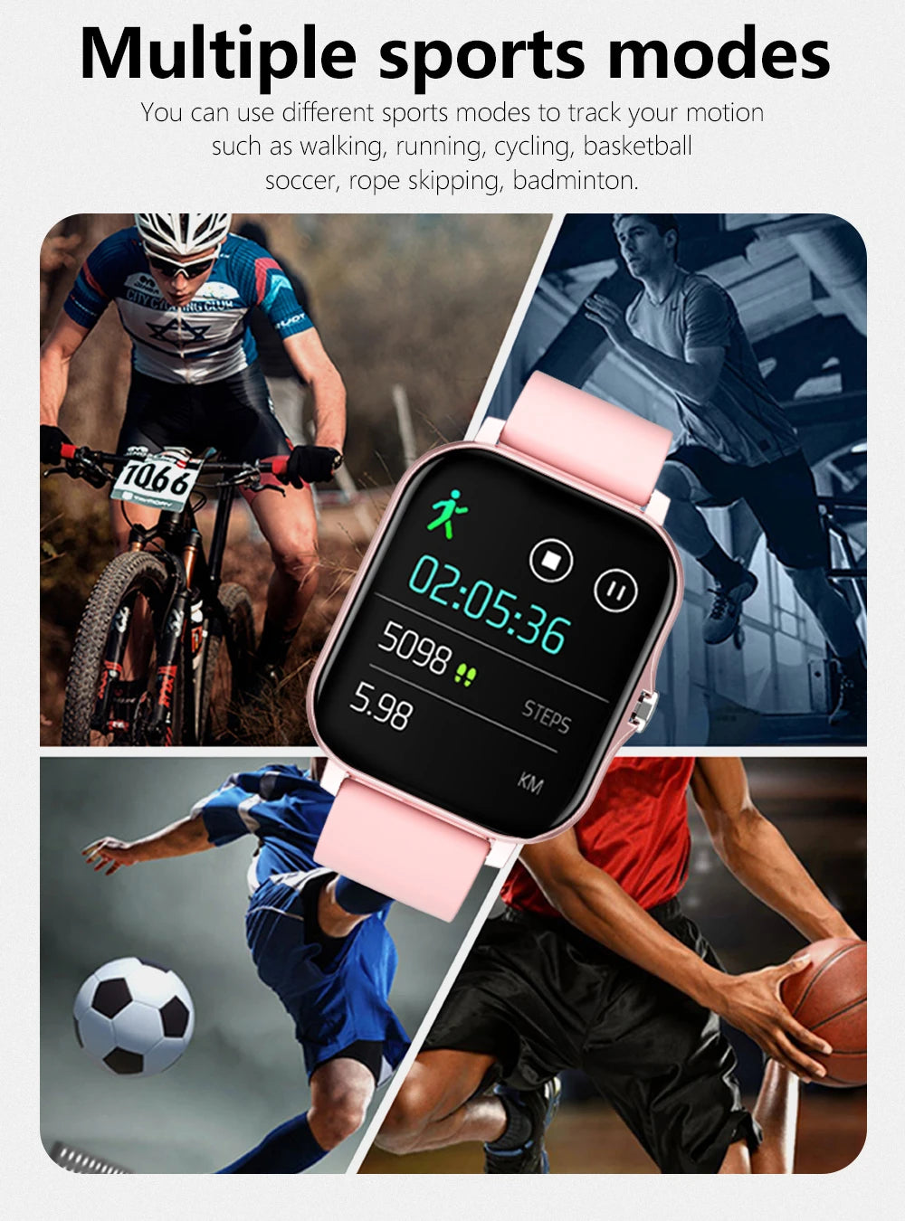 Smartwatch z rozmowami Bluetooth, monitorem zdrowia i GPS – ekran 2,01"