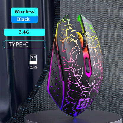 Mysz Bezprzewodowa Gaming Dual-Mode Bluetooth 5.2 + 2.4G RGB 6 Przycisków DPI 800/1200/1600 USB-C
