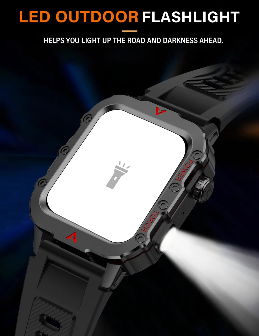 Smartwatch LAXASFIT Q11 – Latarka LED, Monitorowanie Zdrowia, Sport