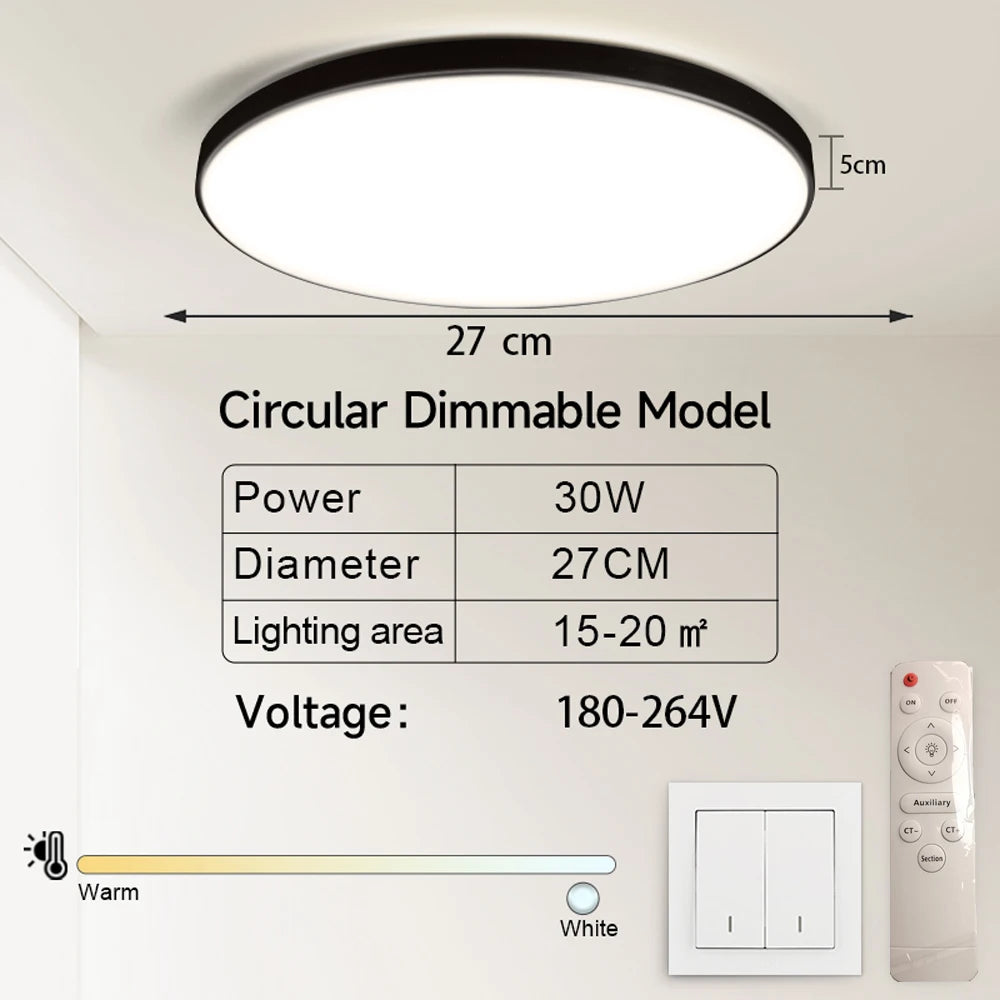 Lampa sufitowa LED 15W-50W | Plafon do kuchni, salonu, sypialni | 3000K/4000K/6500K | 220V