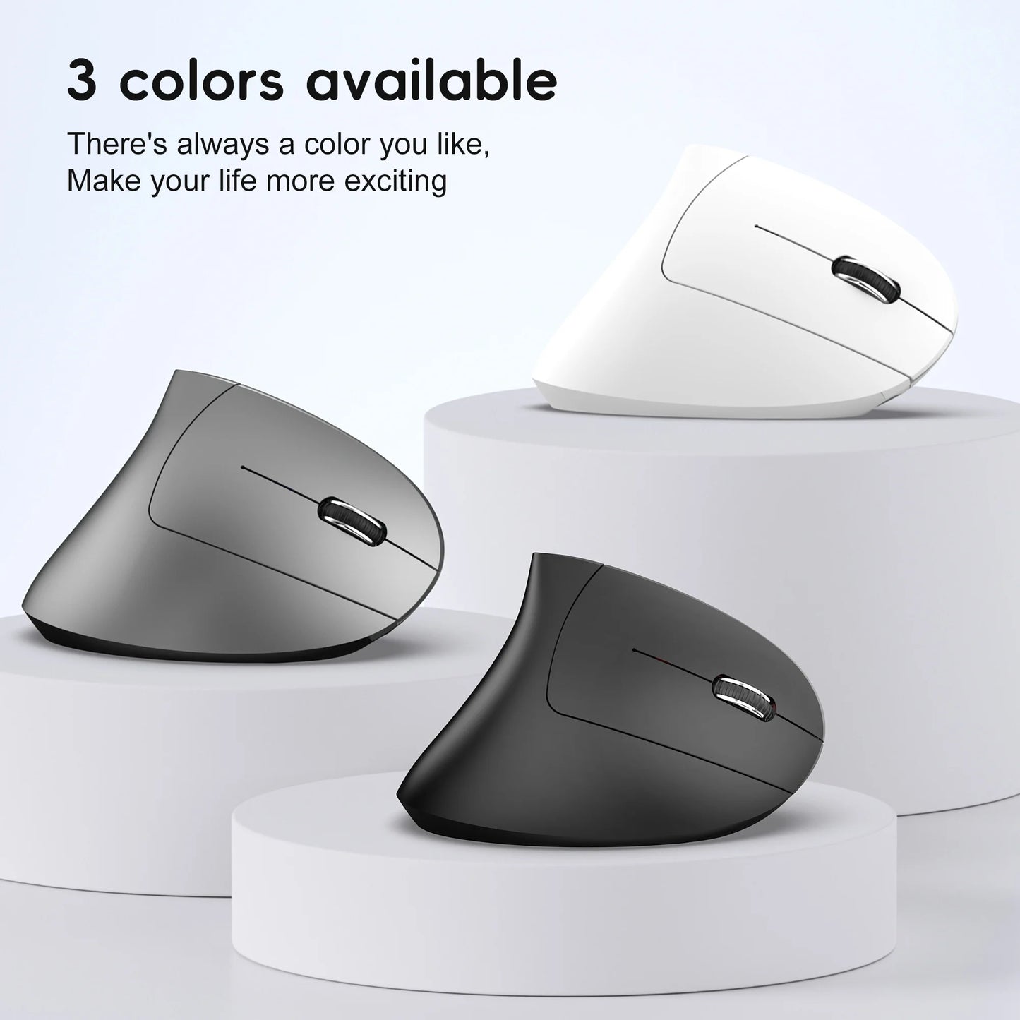 Mysz pionowa bezprzewodowa HXSJ T22 2.4G+BT5.1 ergonomiczna 2400DPI RGB ładowana USB-C