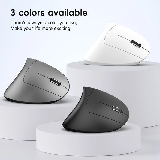 Mysz pionowa bezprzewodowa HXSJ T22 2.4G+BT5.1 ergonomiczna 2400DPI RGB ładowana USB-C