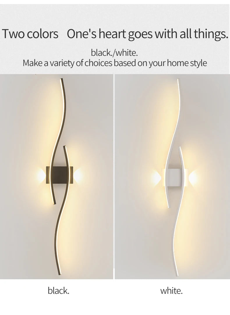 Kinkiet LED Ścienny Aluminiowy 12-18W Salon Sypialnia TV 60-80cm Czarny