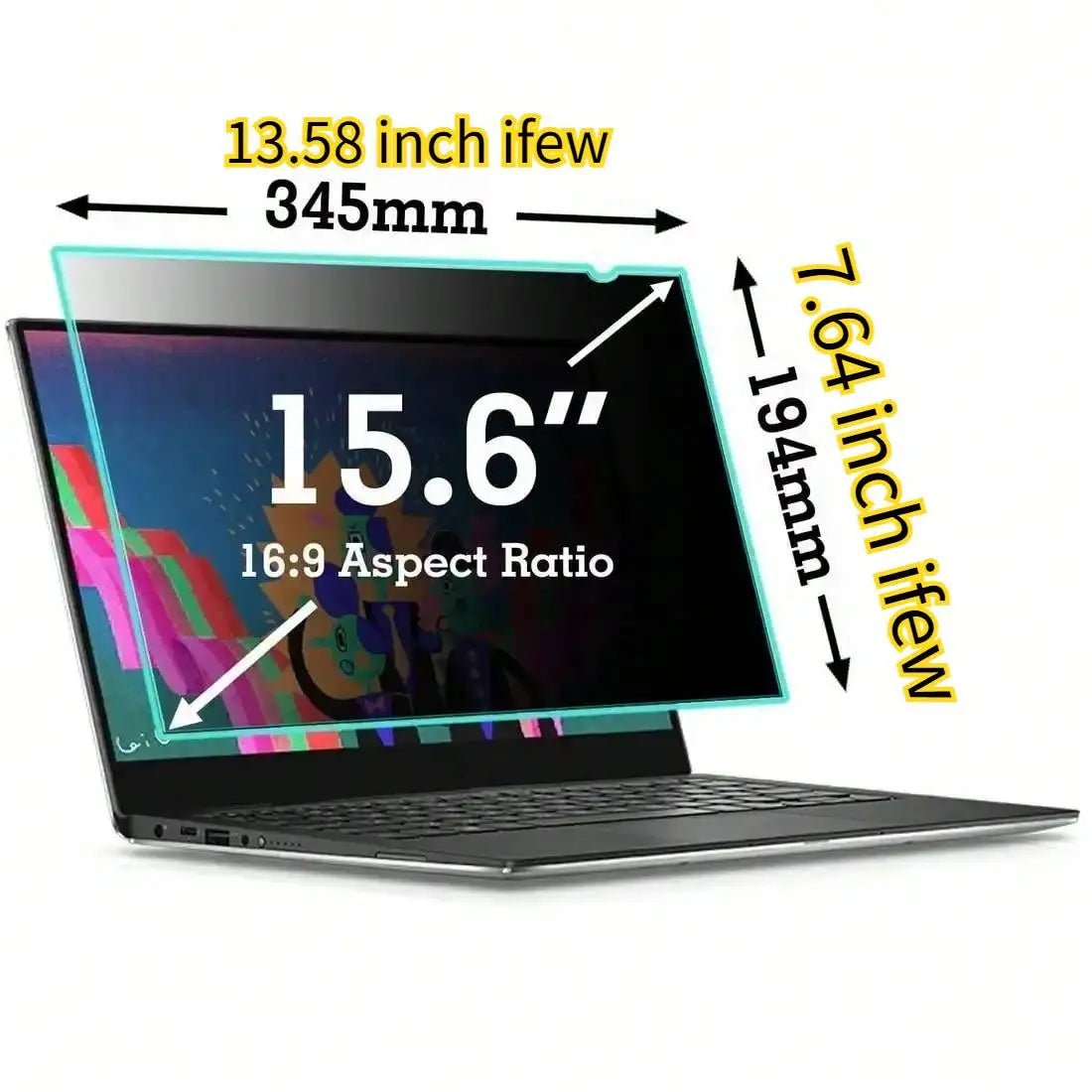 Filtr Prywatności na Ekran Laptopa 12.5 13.3 14 15.6 16 17.3 cali – Ochrona Anti-Spy