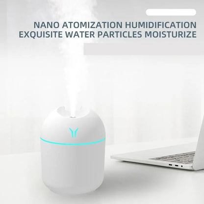Mini Nawilżacz Powietrza USB 250ml z Dyfuzorem Aromaterapeutycznym i Podświetleniem LED