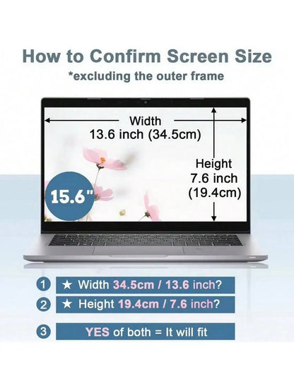 Filtr Prywatności na Ekran Laptopa 12.5 13.3 14 15.6 16 17.3 cali – Ochrona Anti-Spy