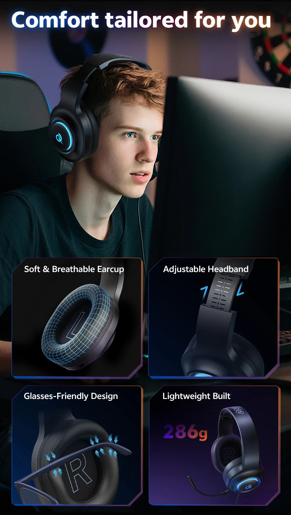 Słuchawki Bluetooth QCY Heroad V200 - 50mm Driver