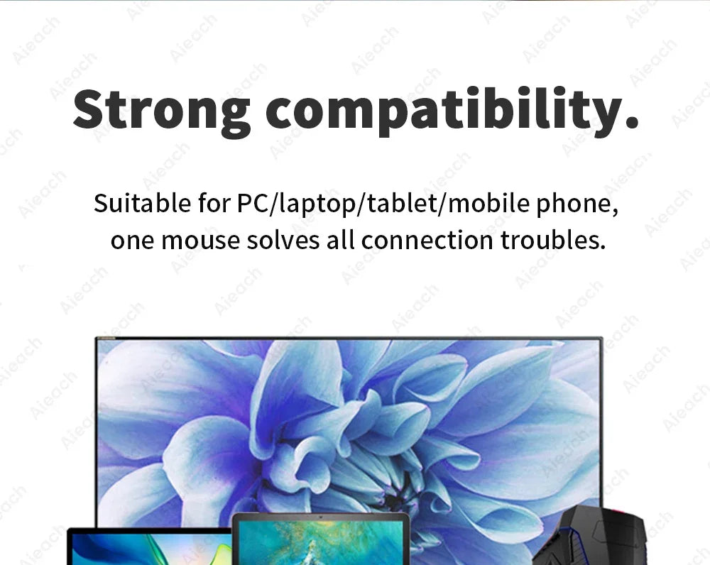 Mysz bezprzewodowa kompaktowa Bluetooth 1600DPI cicha