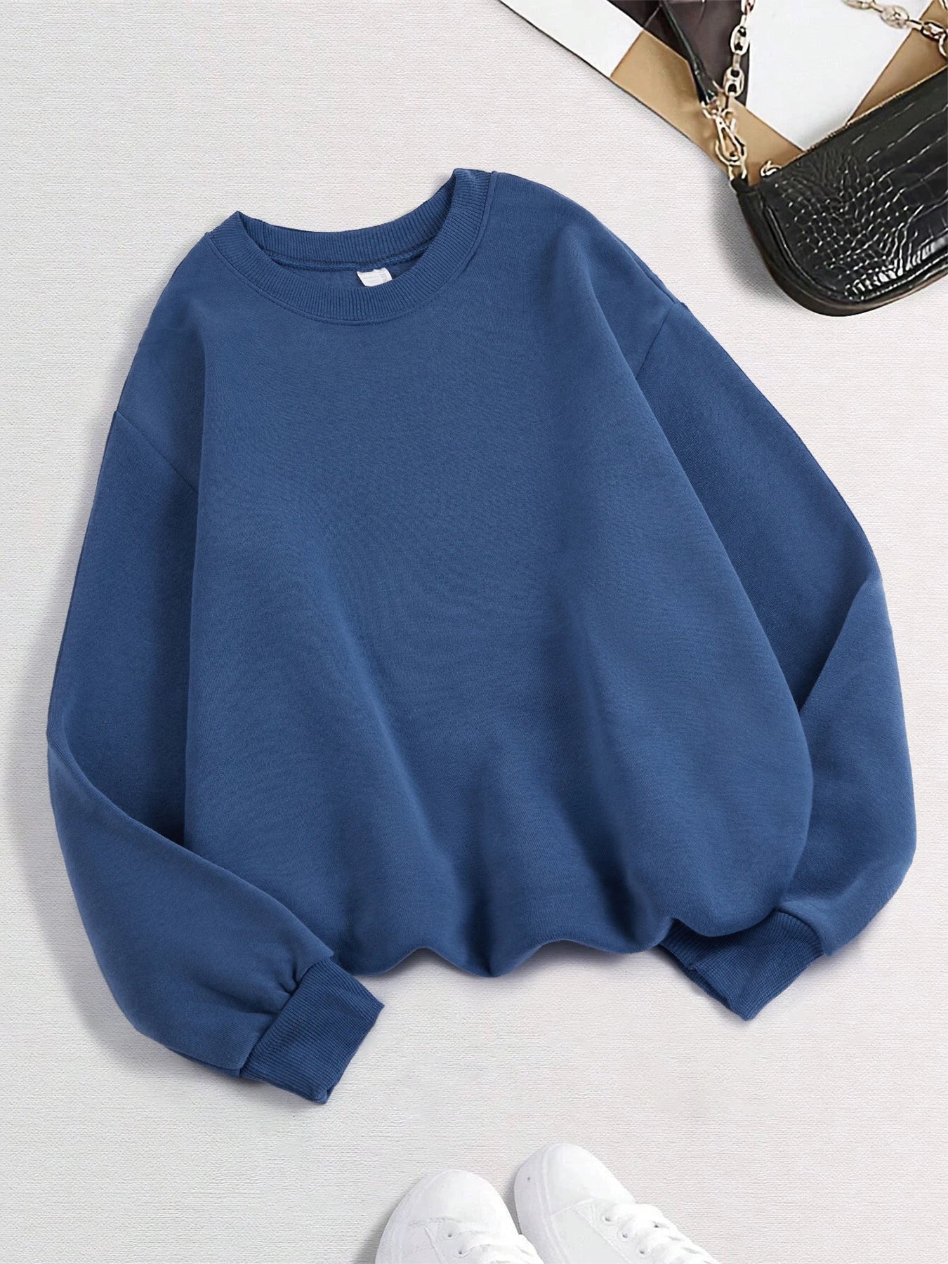 Ciepła Bluza Polarowa Damska bez Kaptura – Luźny Pullover na Jesień Zimę