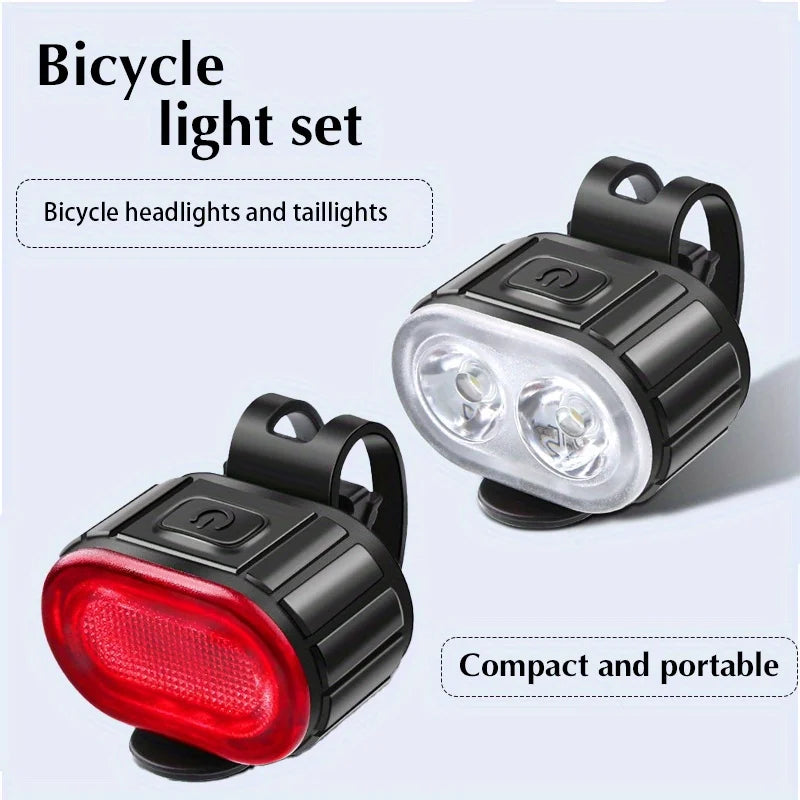 Rechargeable Bike Lighting Front/Rear Lights Bicycle Lamp Led Cycling Light Bike Flashlight for Bicycle Front Taillight Lantern