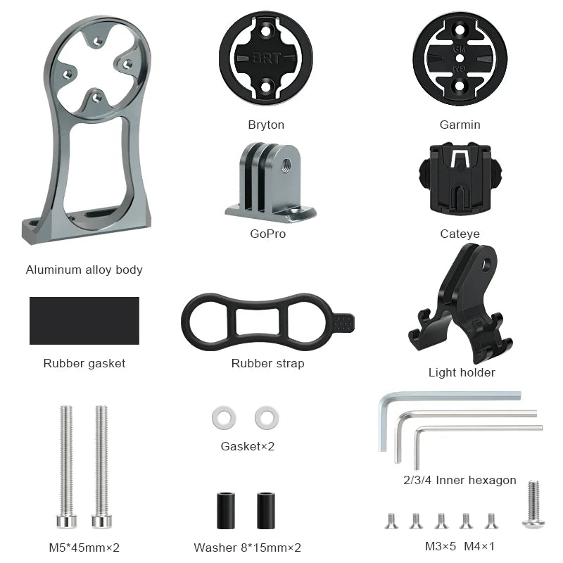 RIDERACE Bicycle Computer Holder Bike Handlebar Camera Mount Cycling Stopwatch Speedometer Bracket for Garmin Edge Bryton CatEye