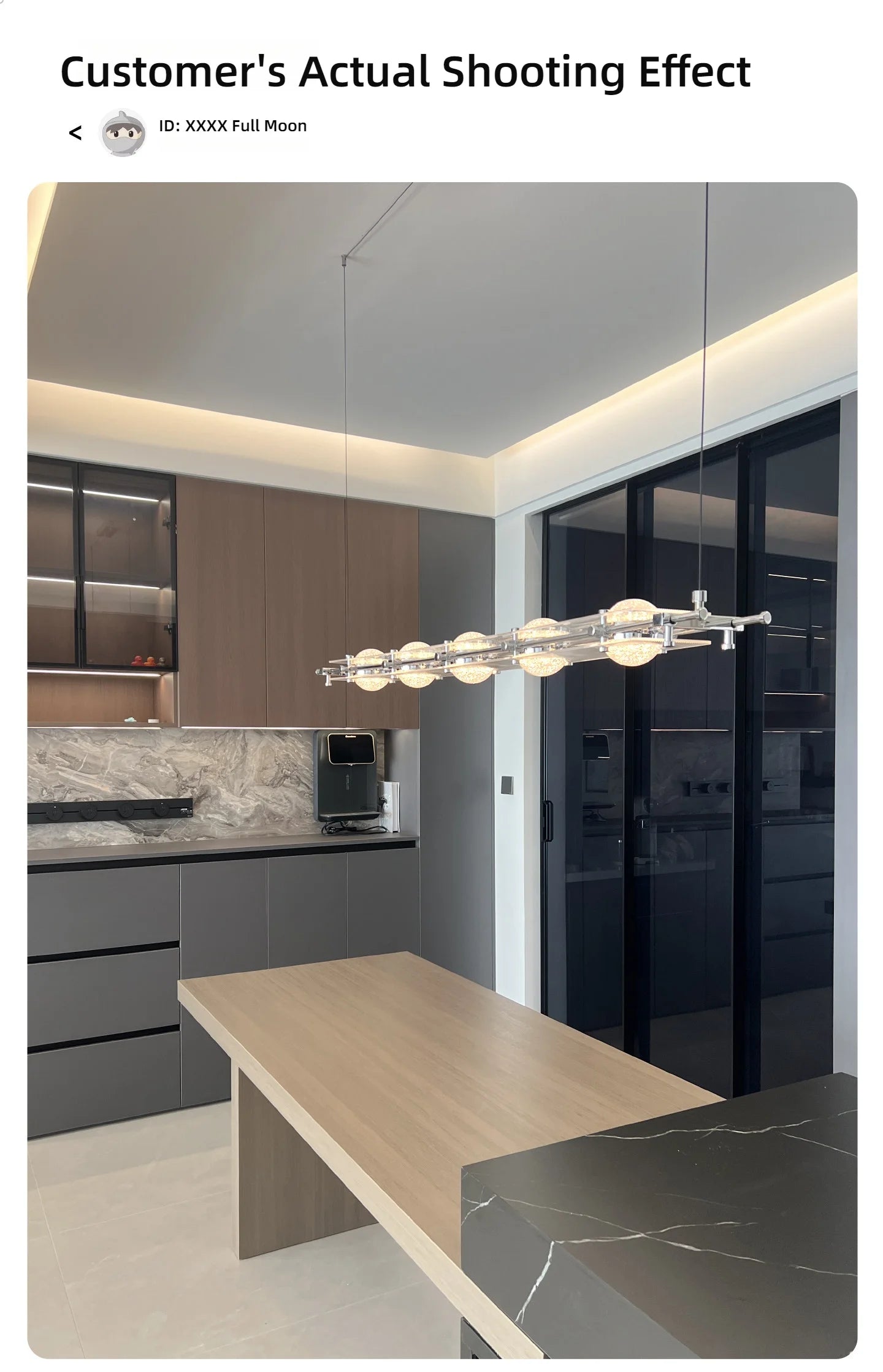 Nowoczesny Żyrandol LED do Kuchni, Jadalni i Salonu – Lampa Wisząca z Akrylu, Srebrna, Tri-color