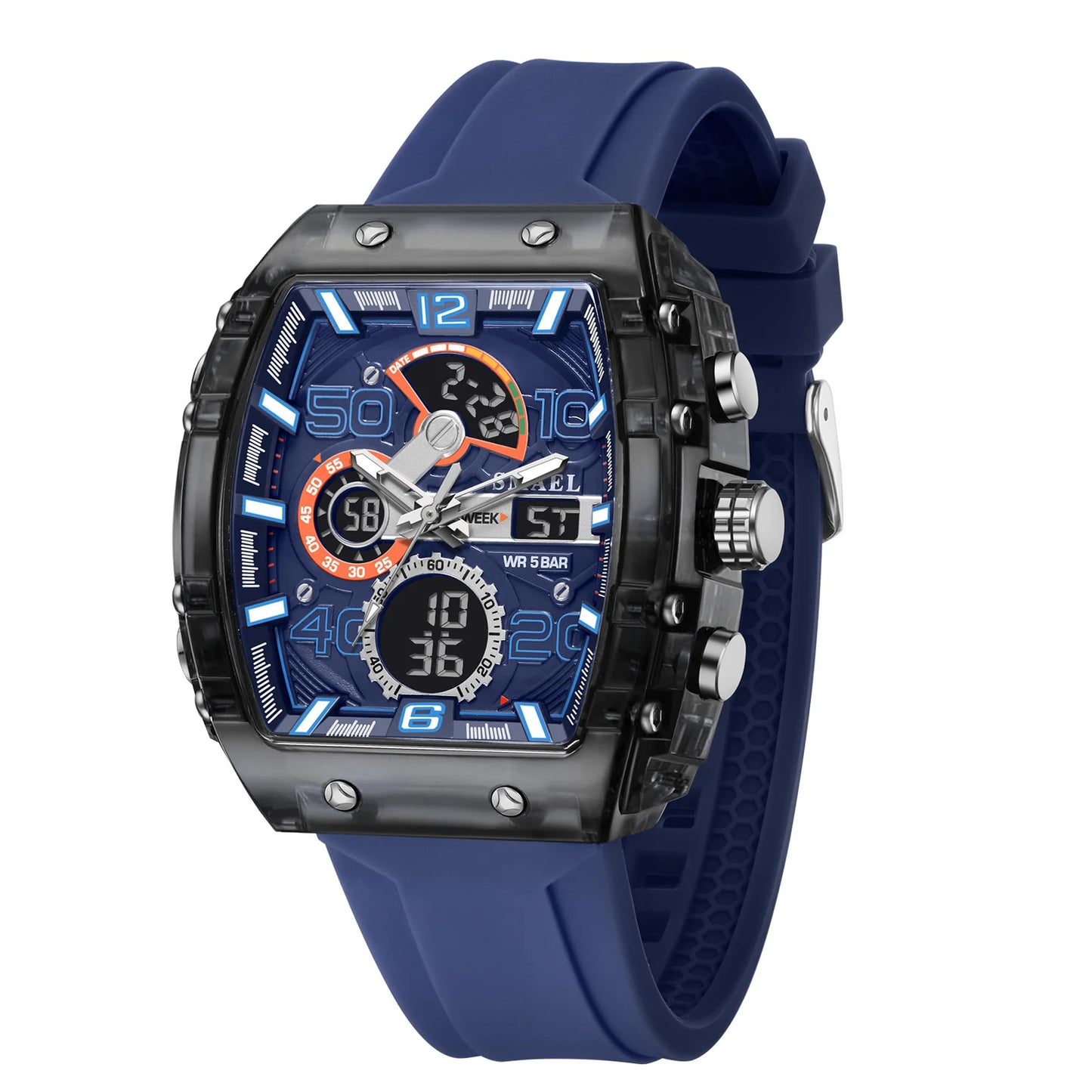 Smartwatch SMAEL 8109 – Dual Display, LED, Wodoszczelny 5ATM, Stoper i Alarm
