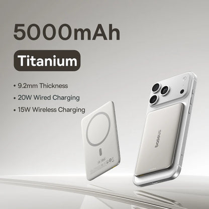 Baseus Power Bank 5000mAh 15W Magnetyczny Wireless