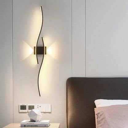Kinkiet LED Ścienny Aluminiowy 12-18W Salon Sypialnia TV 60-80cm Czarny